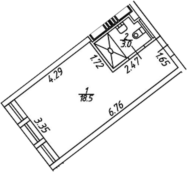Квартира студия 22.07 м², 10/15 эт., Апарт-отель «Апарт-отель 25-7 Заневский»